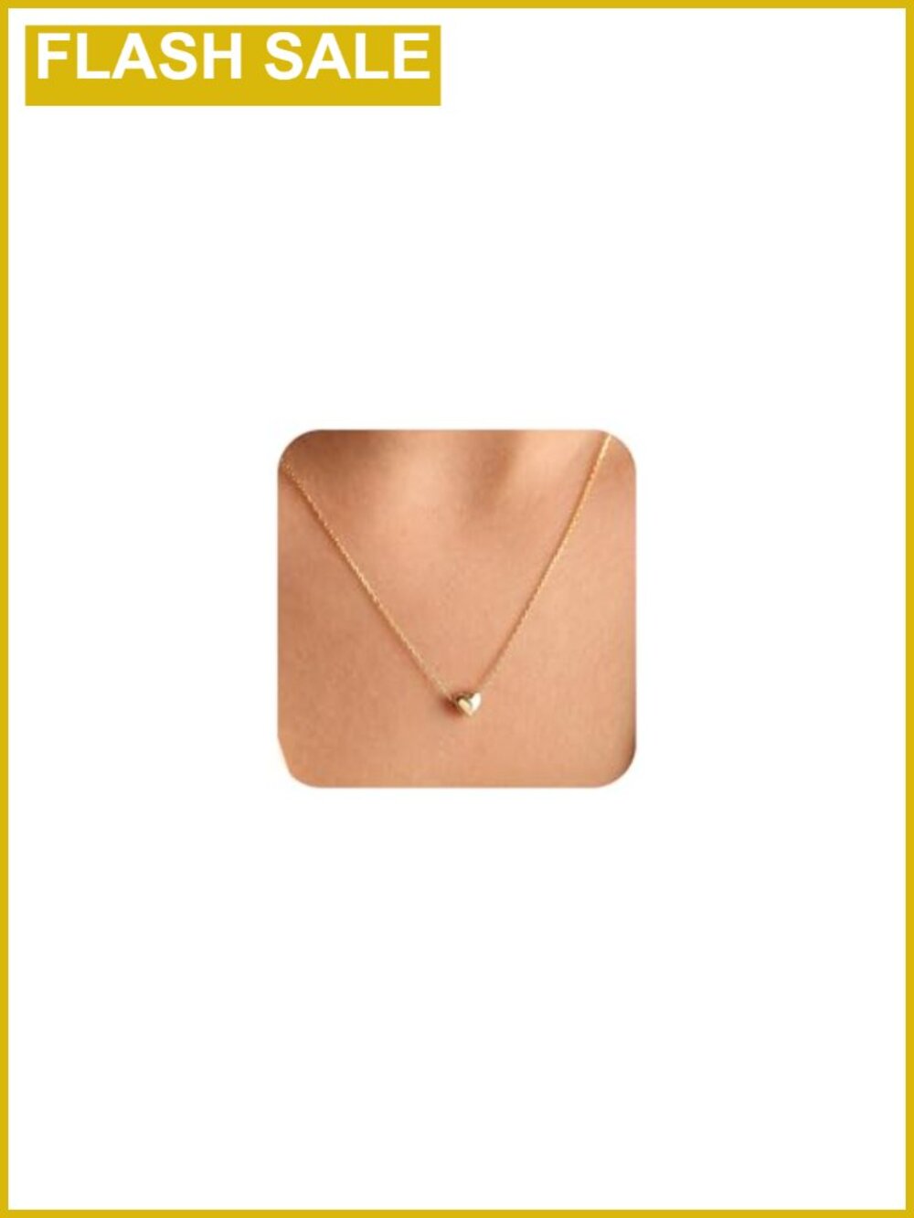 Heart Pendant Necklace 18KGP Brass Lobster Clasp 20" Chain